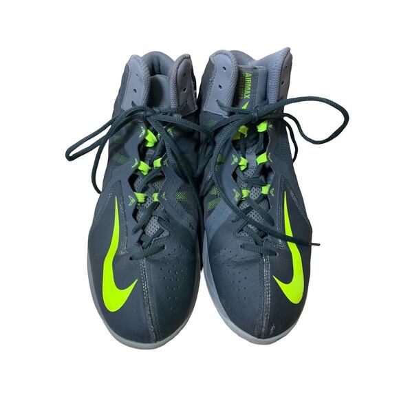 Nike Stutter Men's Step Style 2 AIRMAX High Top Sneakers Shoes 10.5 Gray Yellow - Picture 1 of 12